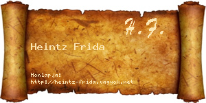 Heintz Frida névjegykártya